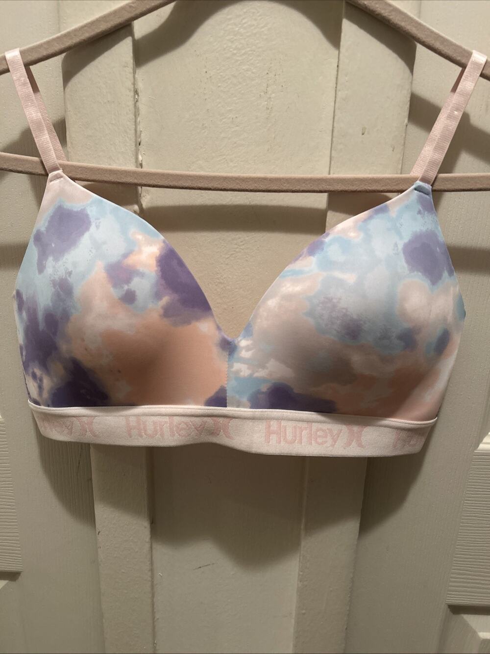Hurley Tie Dye Bralette Wireless Comfort Bra Everyday Activewear 36C